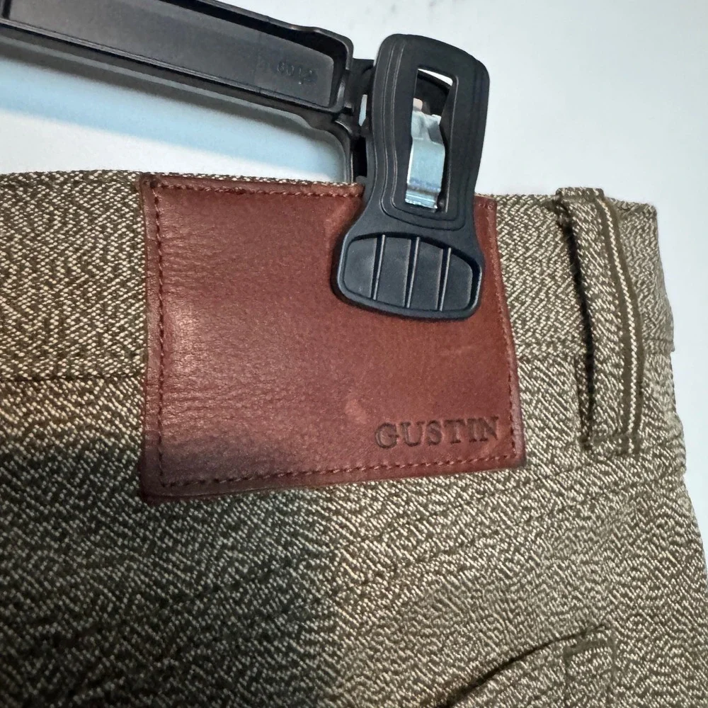 Gustin Men's Slim Straight Jeans - Olive Green Tagged 36x38 Actual 35x38